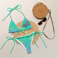 All-over print recycled string bikini