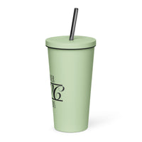 Insulated tumbler with a straw