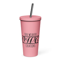 Insulated tumbler with a straw