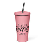 Insulated tumbler with a straw