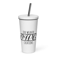 Insulated tumbler with a straw