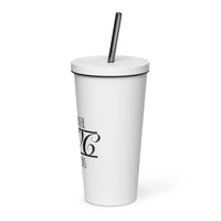Insulated tumbler with a straw