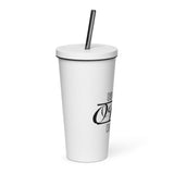 Insulated tumbler with a straw
